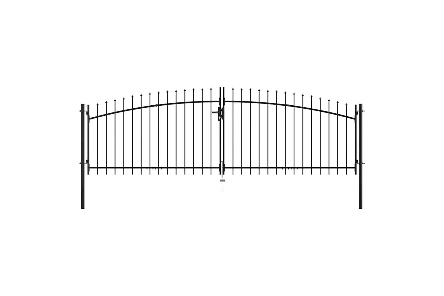 vidaXL 145740 Double Door Fence Gate With Spear Top 400x200cm-2
