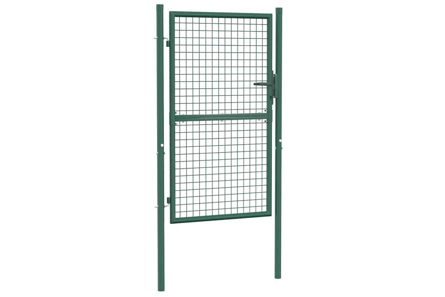 vidaXL Fence Gate Steel 100x150cm Green