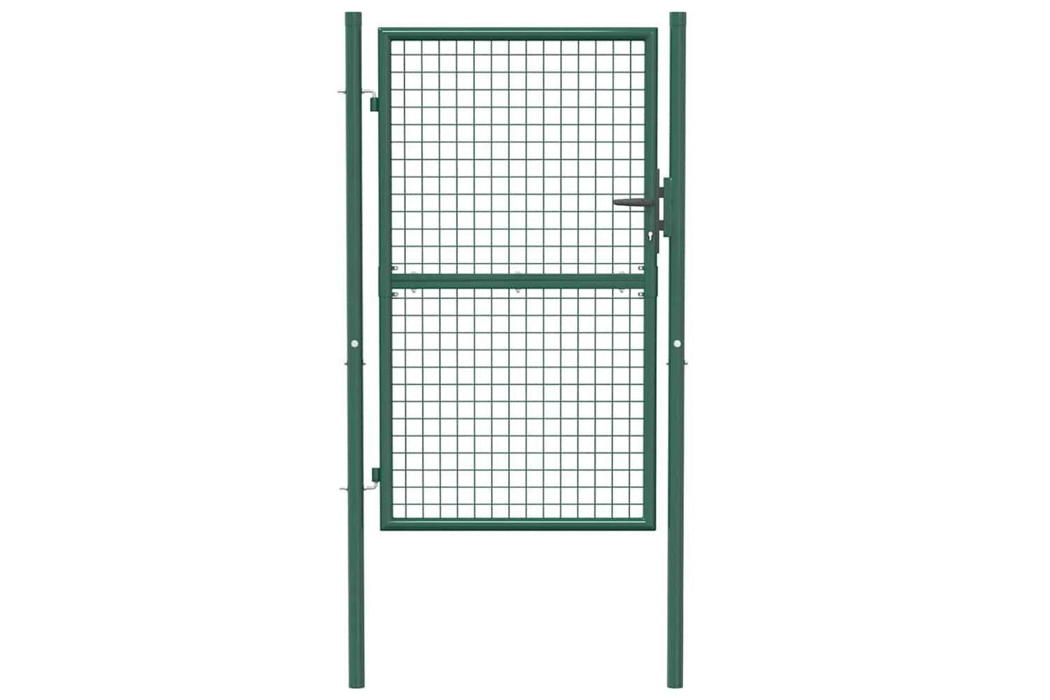 vidaXL Fence Gate Steel 100x150cm Green-3