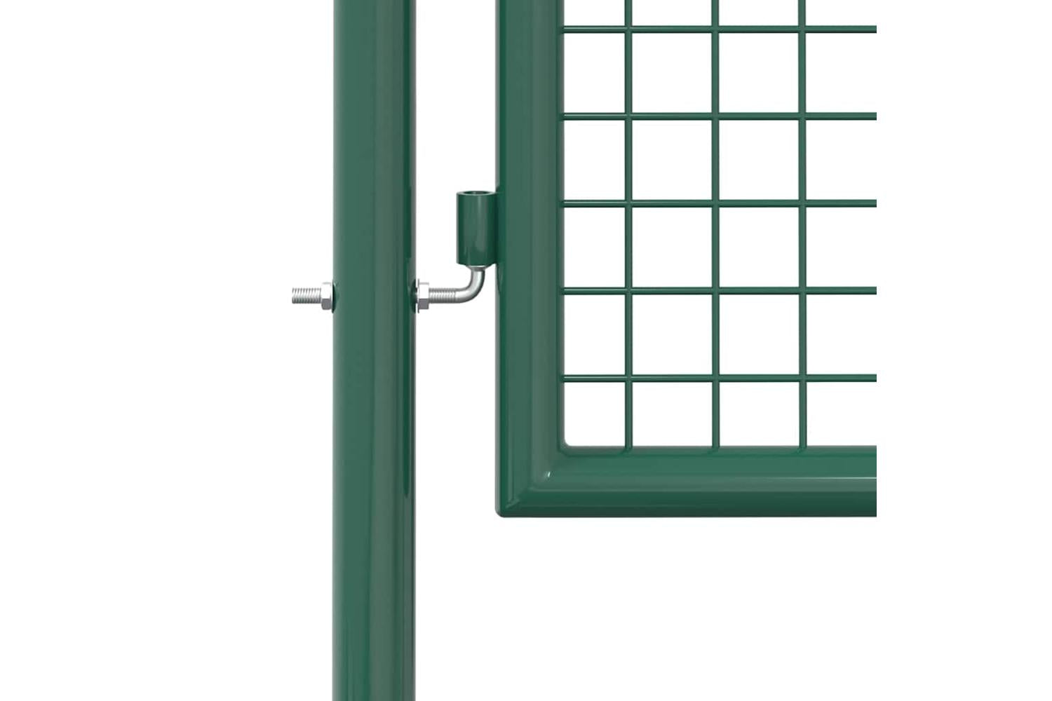 vidaXL Fence Gate Steel 100x150cm Green-4