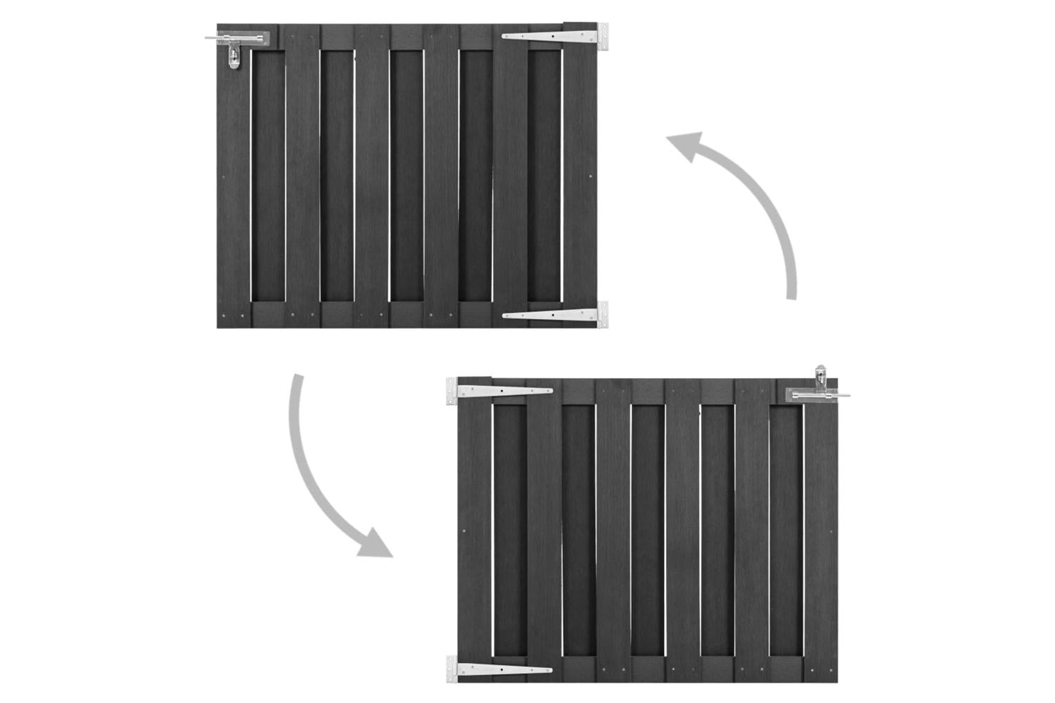vidaXL 49082 Garden Gate Wpc 100x80cm Grey-2