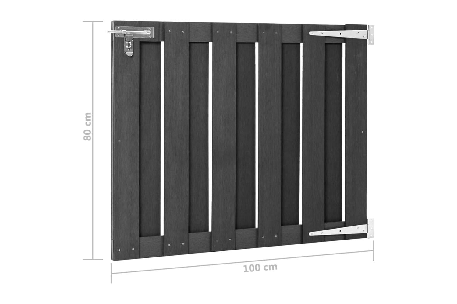 vidaXL 49082 Garden Gate Wpc 100x80cm Grey-6