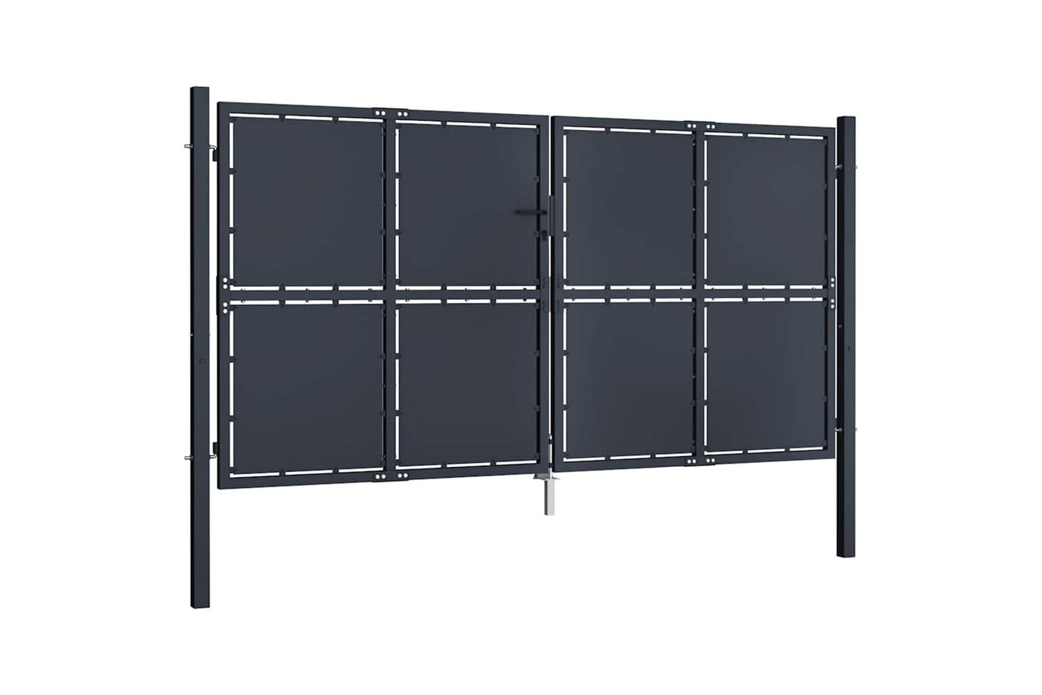 vidaXL 144528 Garden Gate Steel 300x200cm Anthracite-2