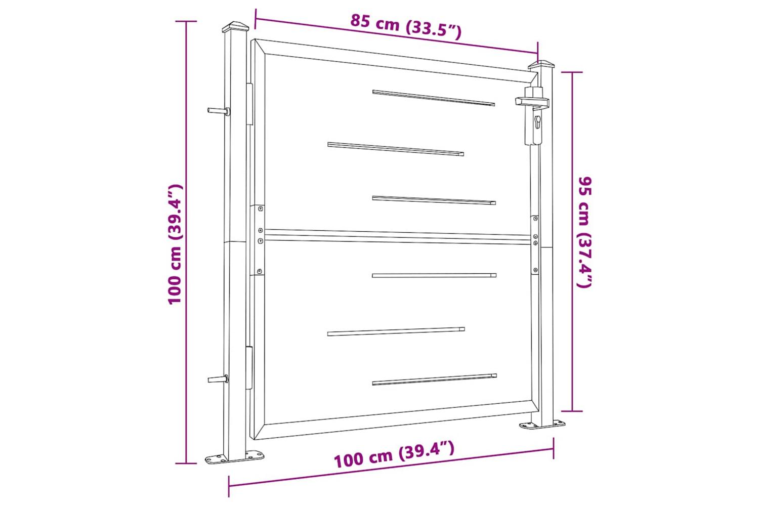 Vidaxl Garden Gate 100x100 Cm Stainless Steel-7
