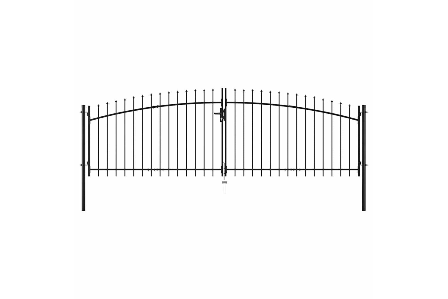 vidaXL 145739 Double Door Fence Gate With Spear Top 400x175cm-2