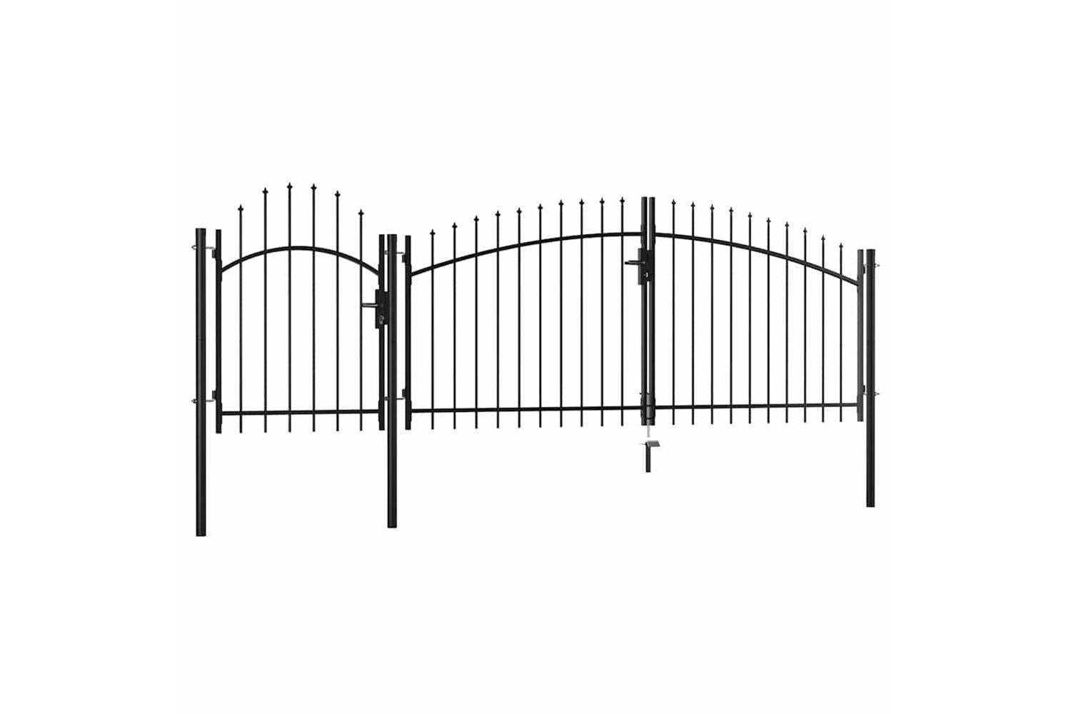Vidaxl 144363 Garden Gate Steel 1.75x4 M Black