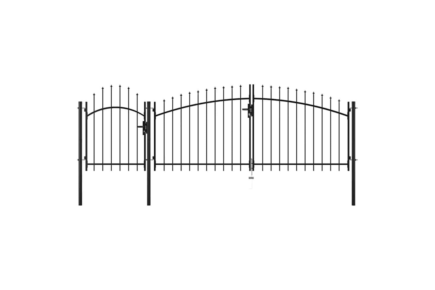 Vidaxl 144363 Garden Gate Steel 1.75x4 M Black-2