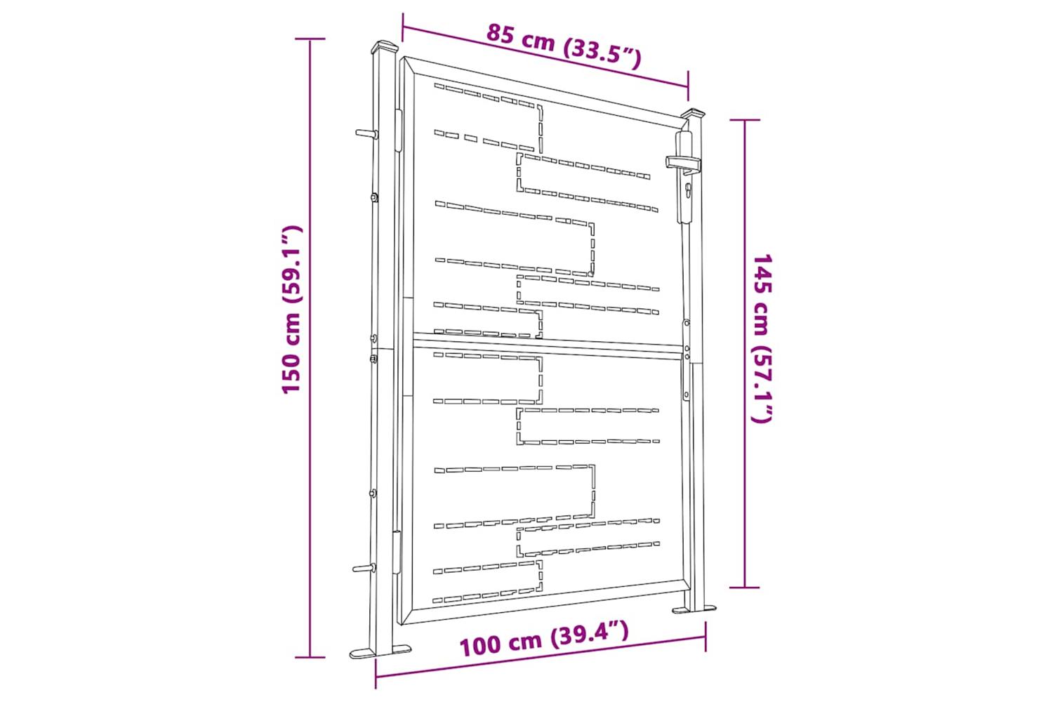 Vidaxl Garden Gate 100x150 Cm Stainless Steel-7