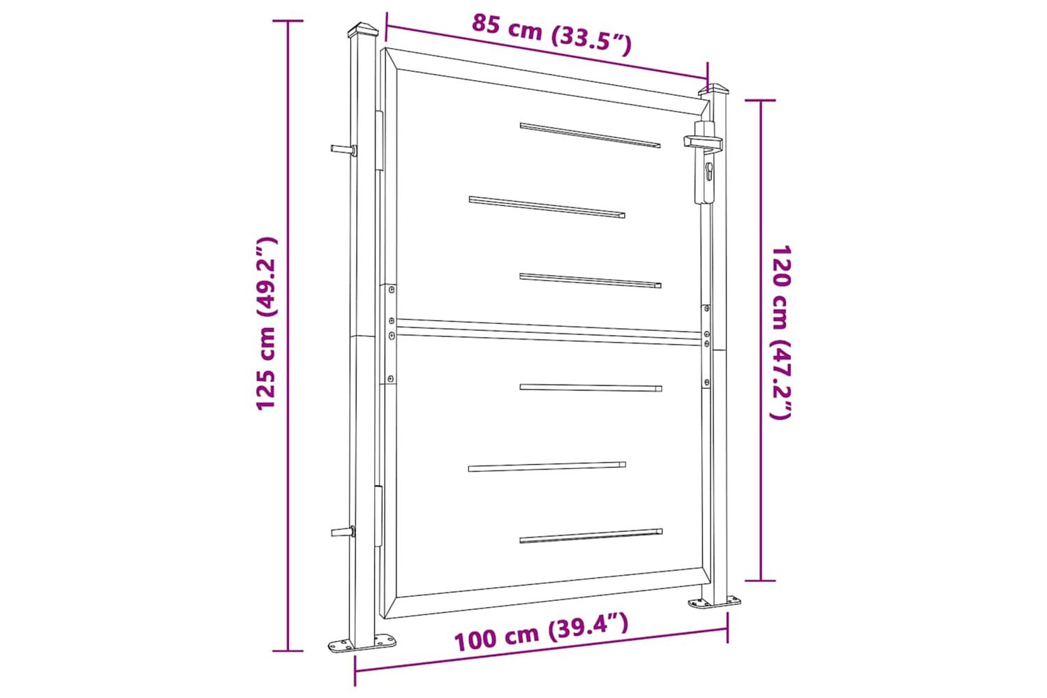 Vidaxl Garden Gate 100x125 Cm Stainless Steel-7