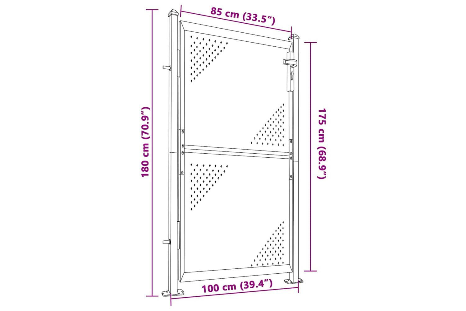 Vidaxl Garden Gate 100x180 Cm Stainless Steel-7