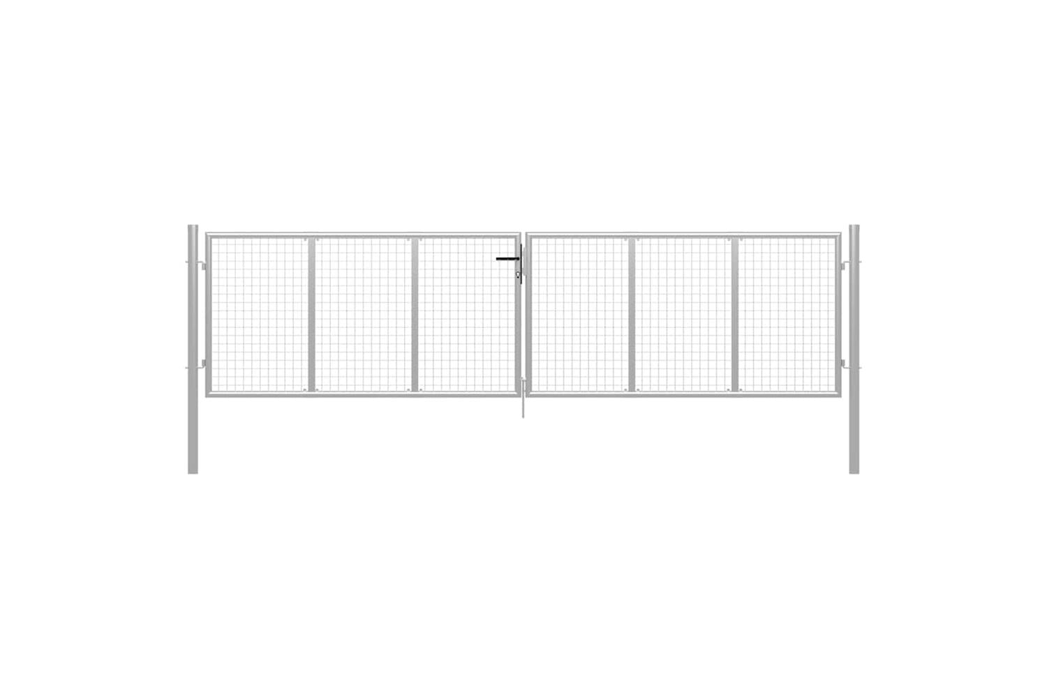 vidaXL 144299 Garden Gate Galvanised Steel 415x150cm Silver
