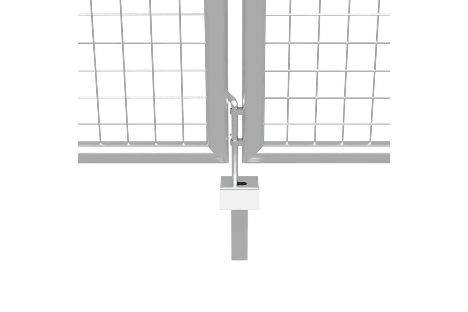 vidaXL 144299 Garden Gate Galvanised Steel 415x150cm Silver-4