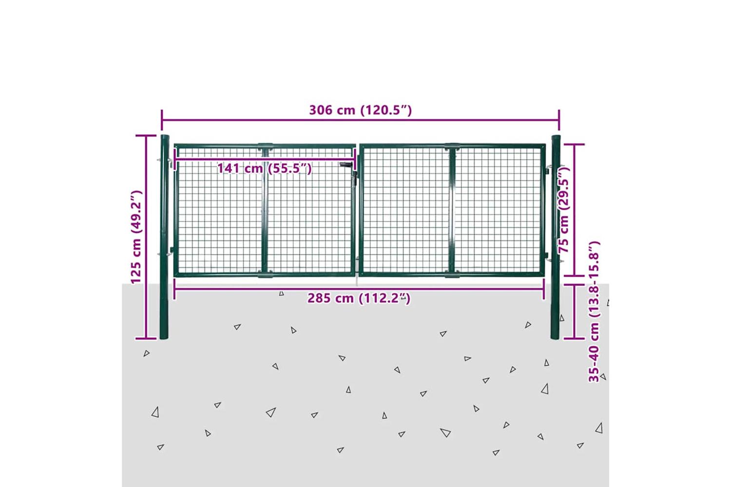 Vidaxl Garden Mesh Gate Fence Door Wall Grille 289 X 75 Cm / 306 X 125 Cm-9