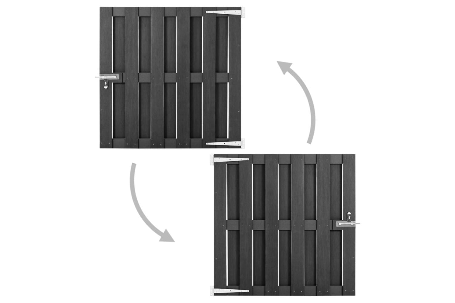 vidaXL 49083 Garden Gate Wpc 100x100cm Grey-2