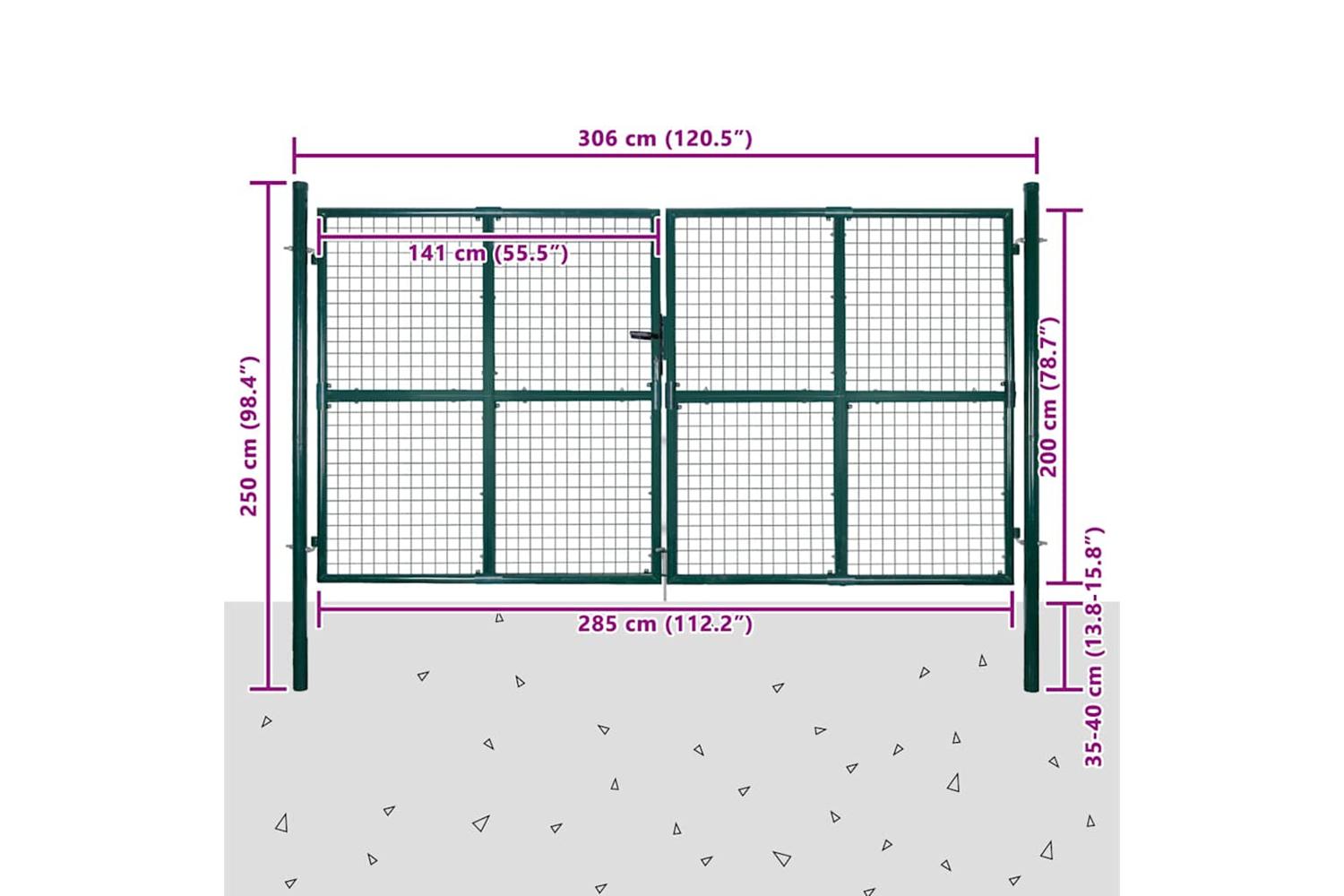 vidaXL 140926 Garden Mesh Gate Fence Door Wall Grille 289 X 200cm-10