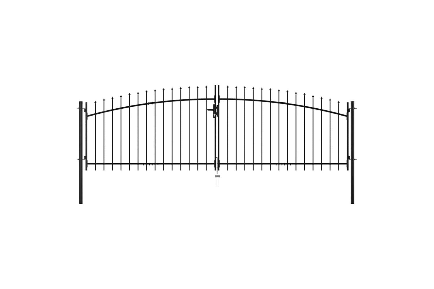 vidaXL 144360 Double Door Fence Gate With Spear Top 400x150cm-2