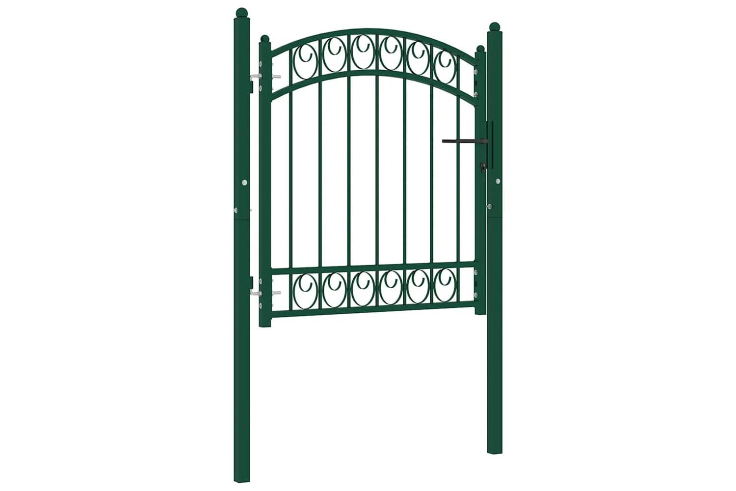 vidaXL 146363 Fence Gate With Arched Top Steel 100x100cm Green