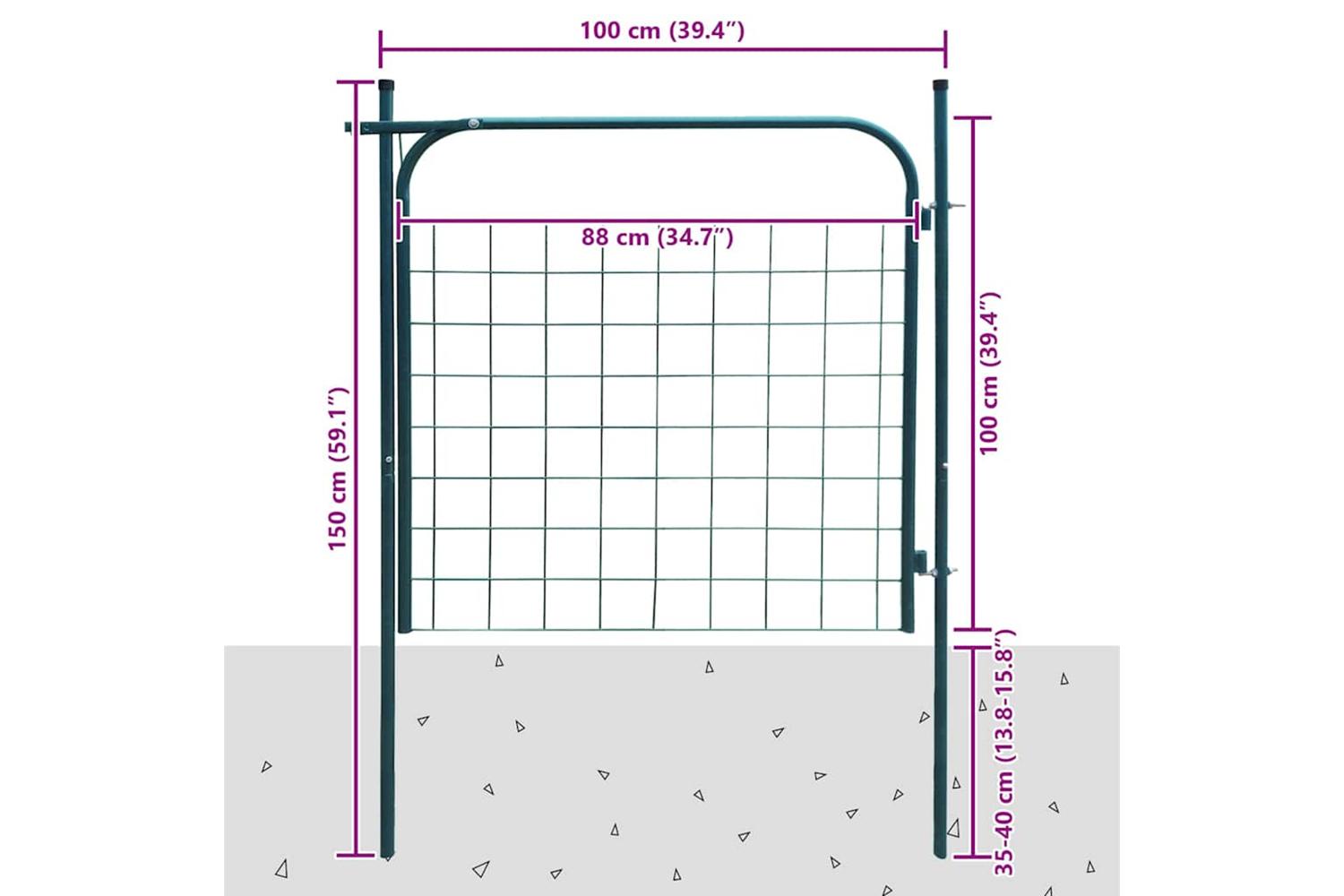 vidaXL 142292 Garden Fence Gate 100x100cm Green-6