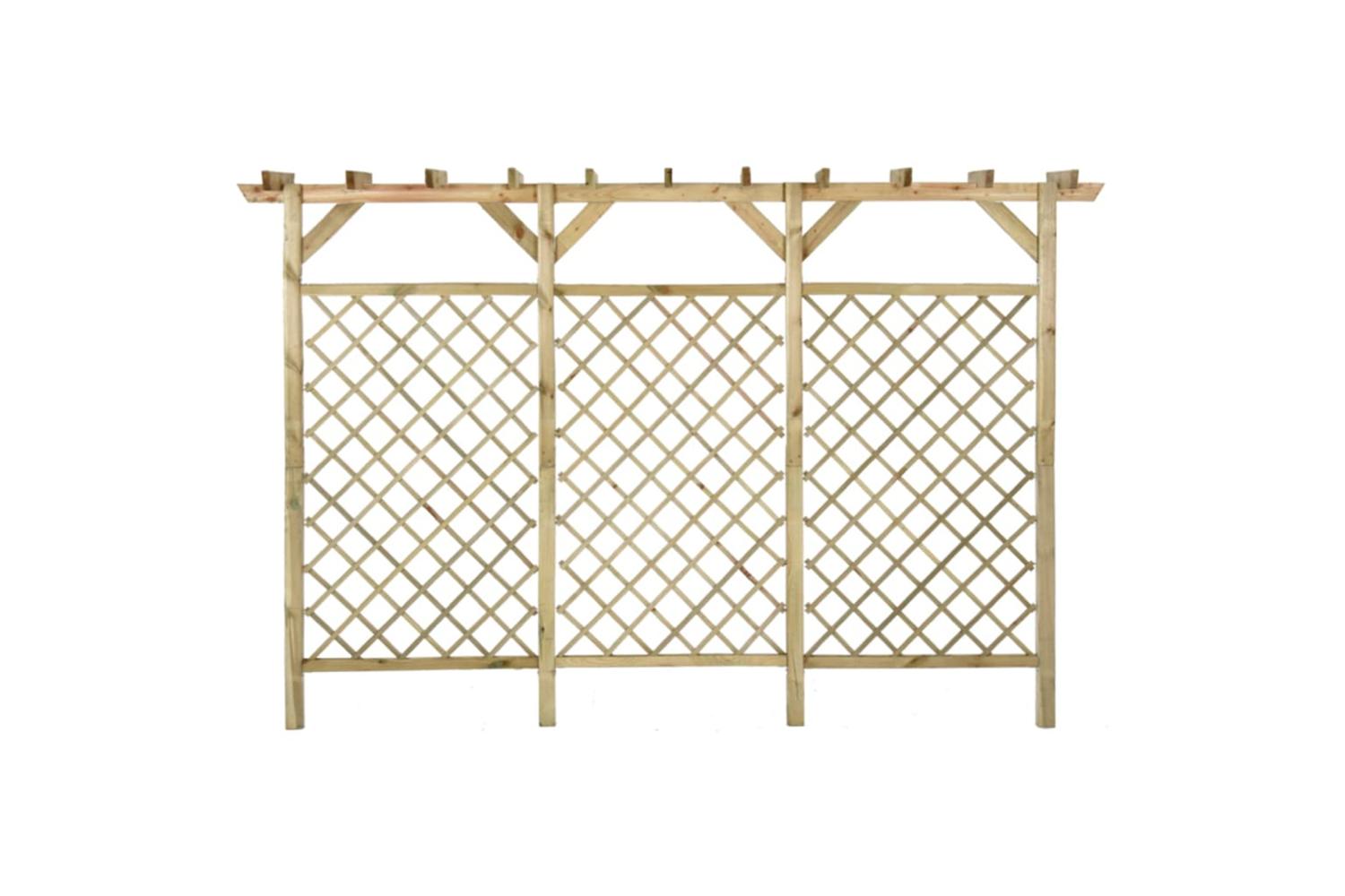 vidaXL 318417 Garden Lattice Fence With Pergola Top 300x50x200cm Impregnated Pinewood-2