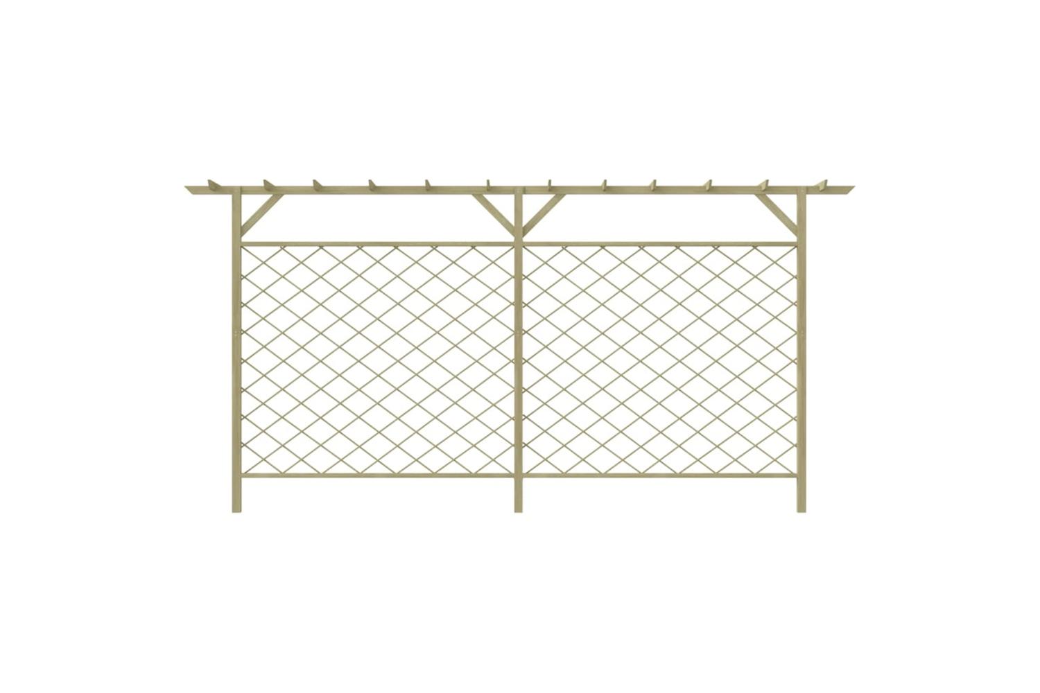 Vidaxl Garden Lattice Fence With Pergola Top Wood-2