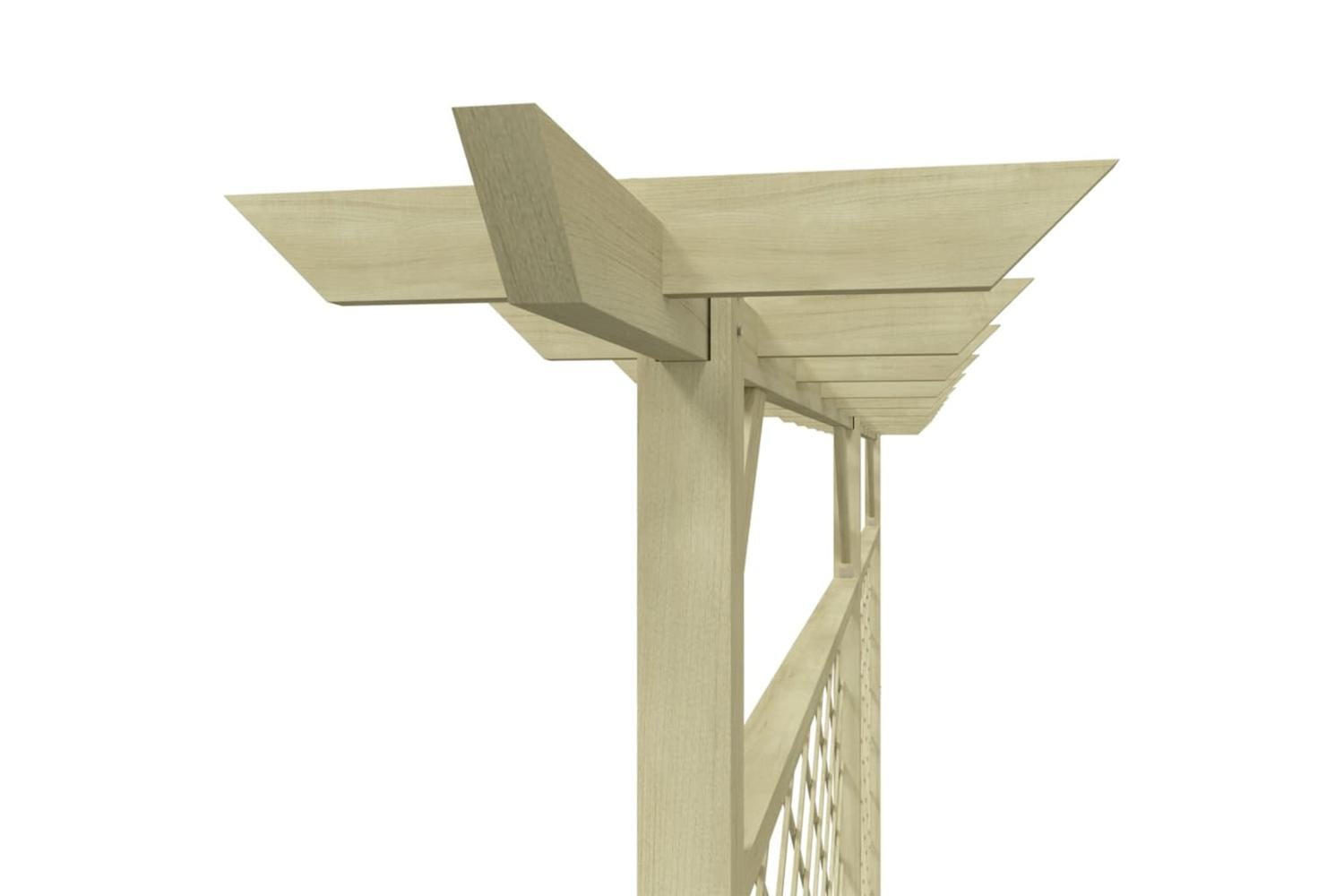 Vidaxl Garden Lattice Fence With Pergola Top Wood-4