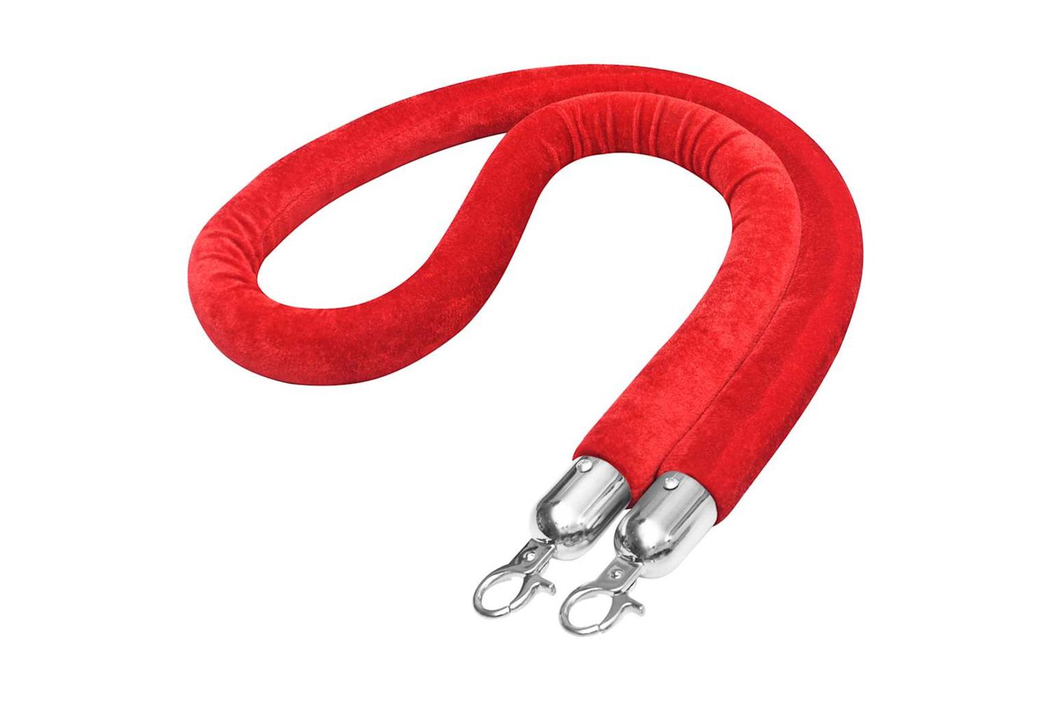 Vidaxl 51167 Stanchion Stand Rope Red And Silver Velvet-2