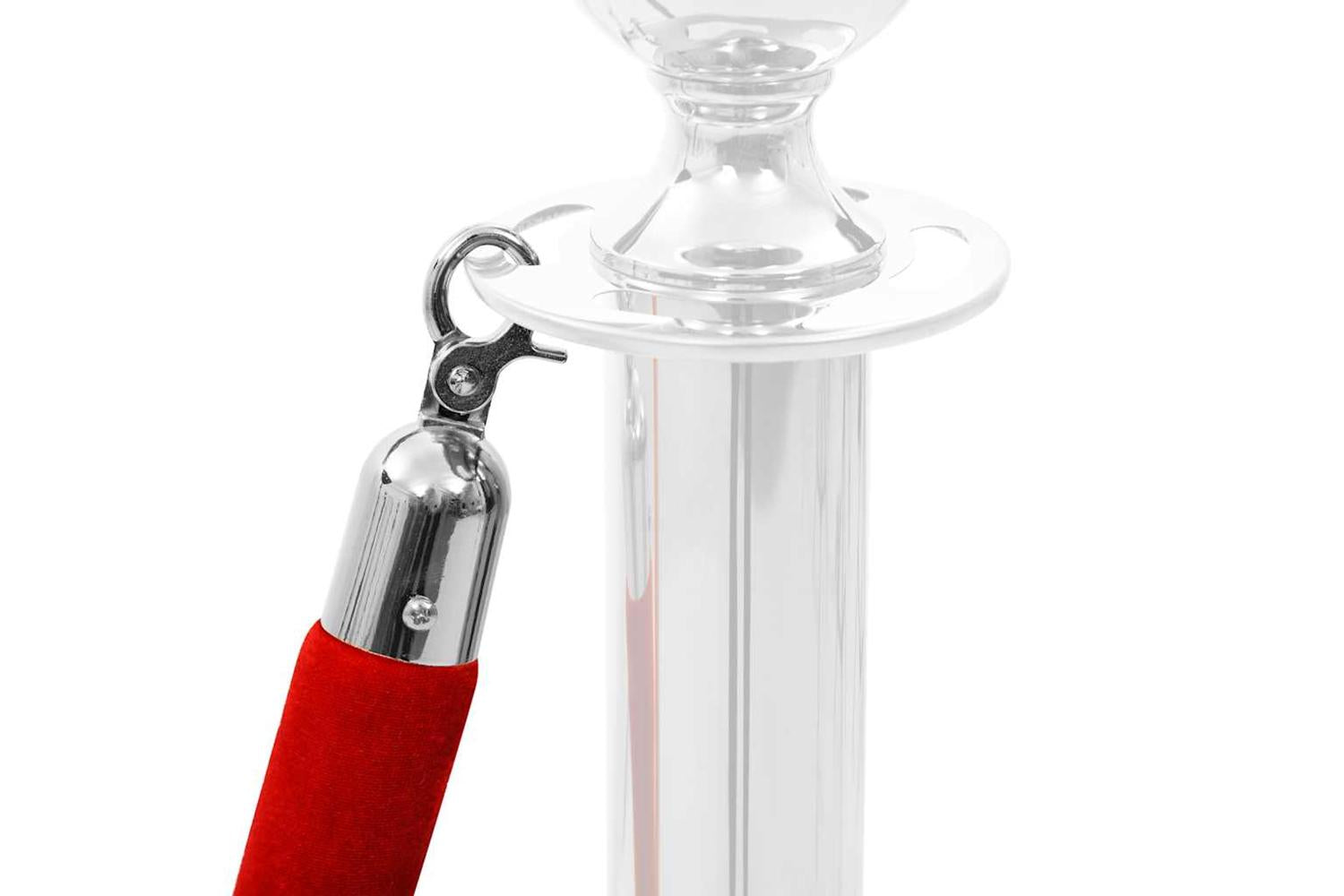 Vidaxl 51167 Stanchion Stand Rope Red And Silver Velvet-4