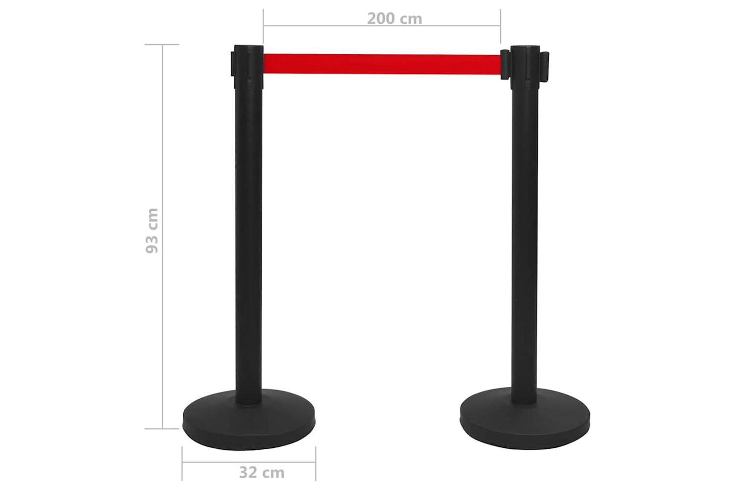 Vidaxl 51161 Stanchion With Belt Airport Barrier Steel Black-5