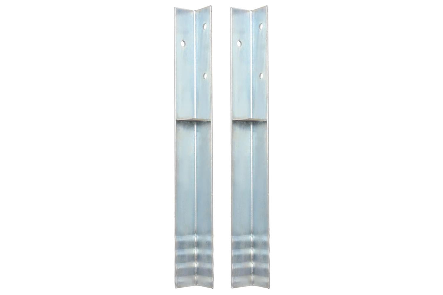 vidaXL 142301 L-shaped Ground Anchors 2 Pcs Galvanised Steel 5x5x50cm