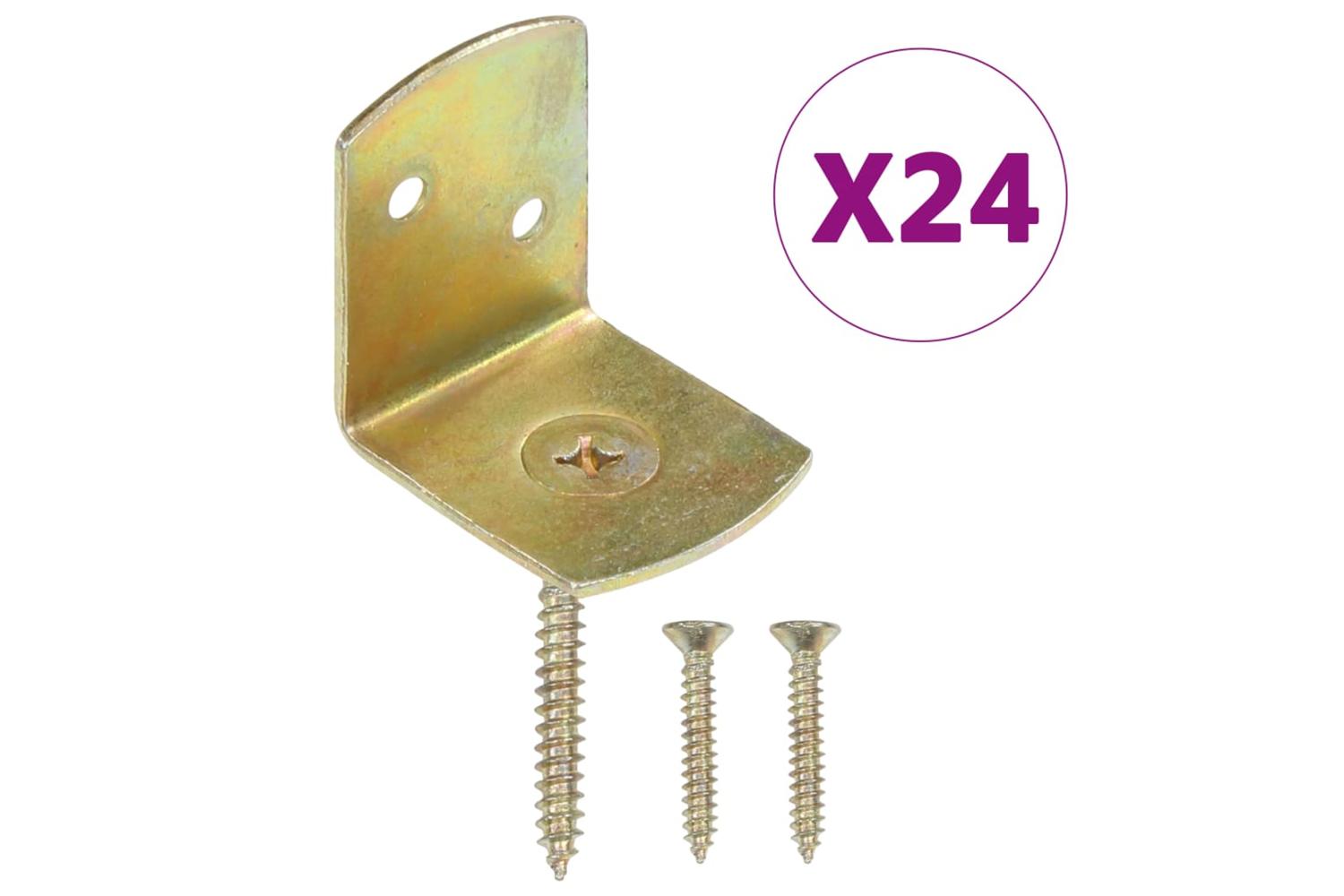 Vidaxl 145505 Fence Panel Brackets 24 Pcs L Shaped Galvanised Metal