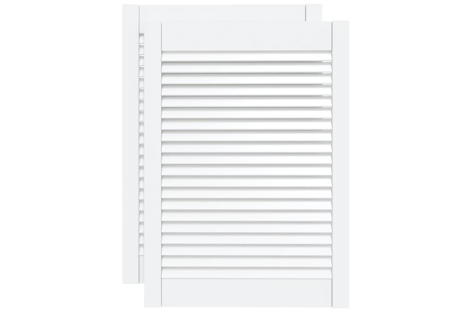Vidaxl 151164 Louvred Doors 2 Pcs Solid Pine Wood White 69x49.4cm