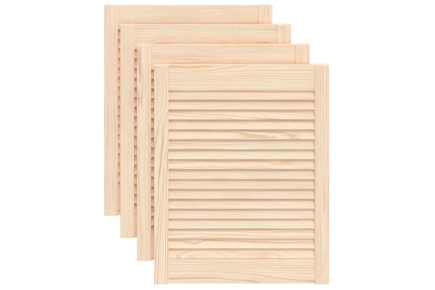 Vidaxl 151120 Louvred Doors 4 Pcs Solid Pine Wood 61.5x49.4cm-2