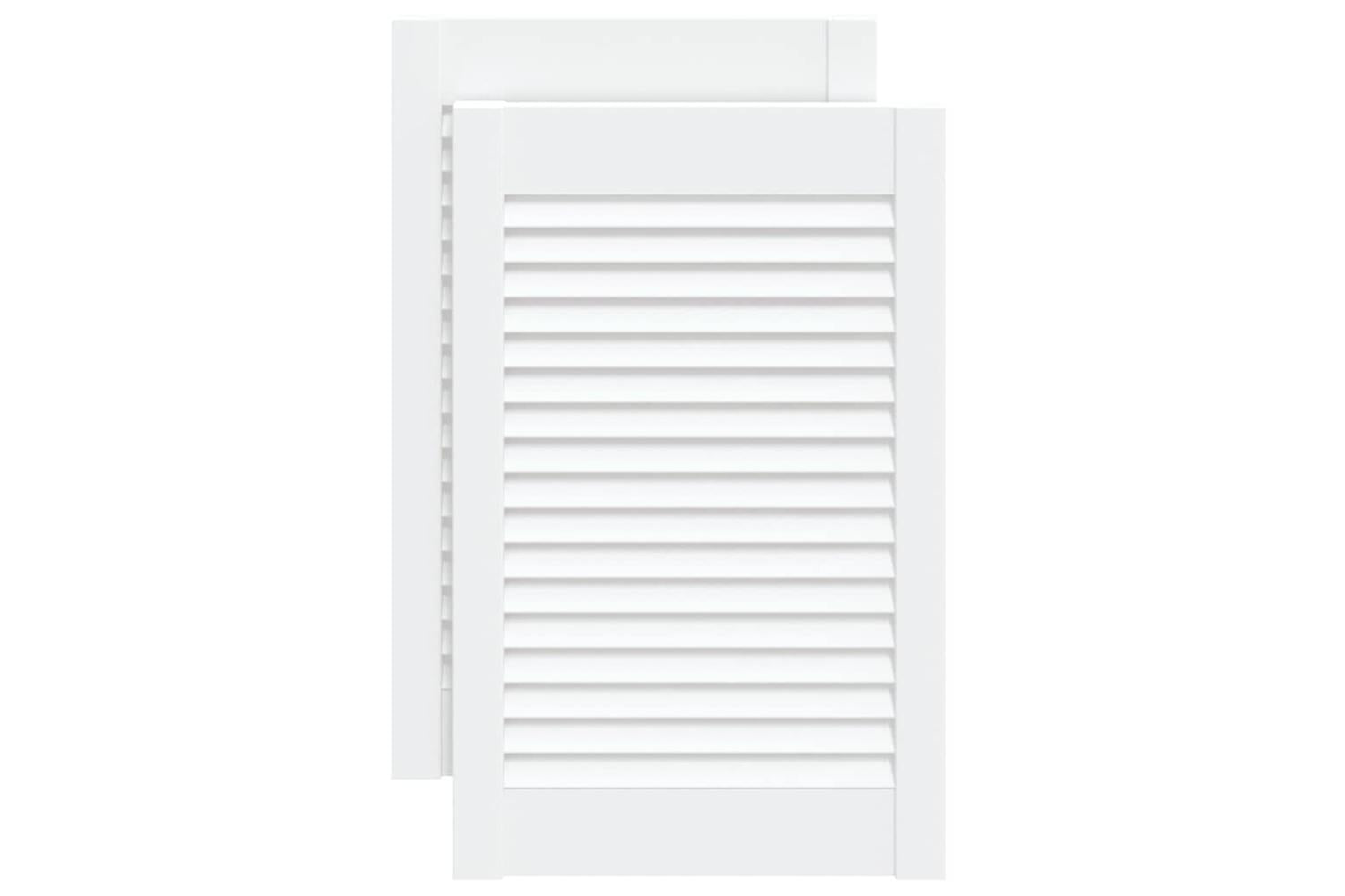 Vidaxl 151152 Louvred Doors 2 Pcs Solid Pine Wood White 61.5x39.4cm-2