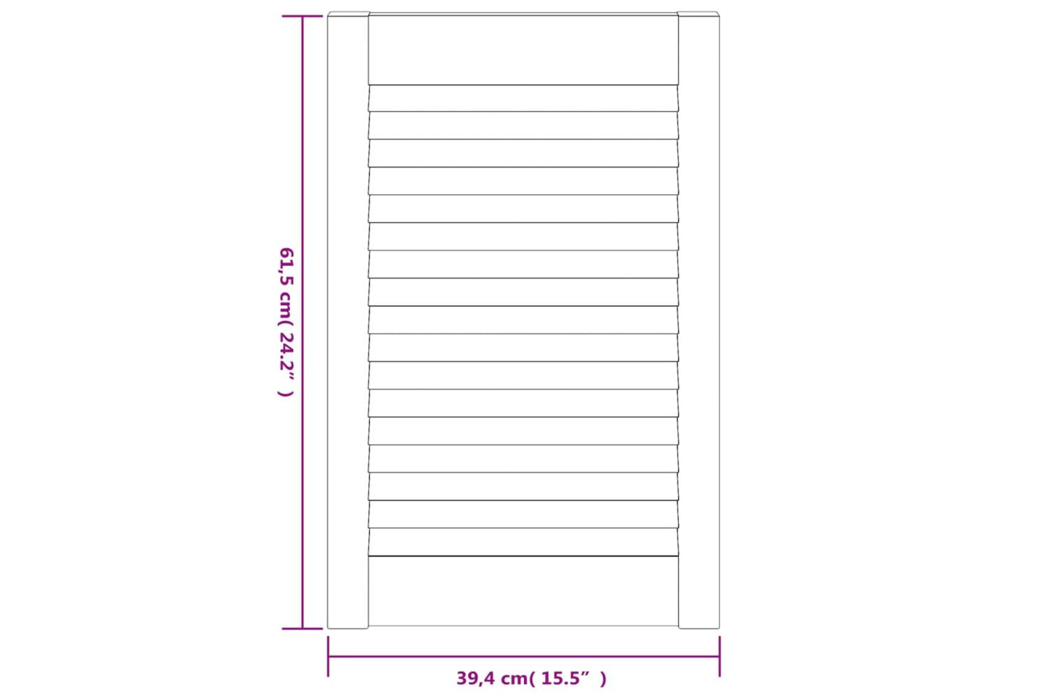 Vidaxl 151152 Louvred Doors 2 Pcs Solid Pine Wood White 61.5x39.4cm-6