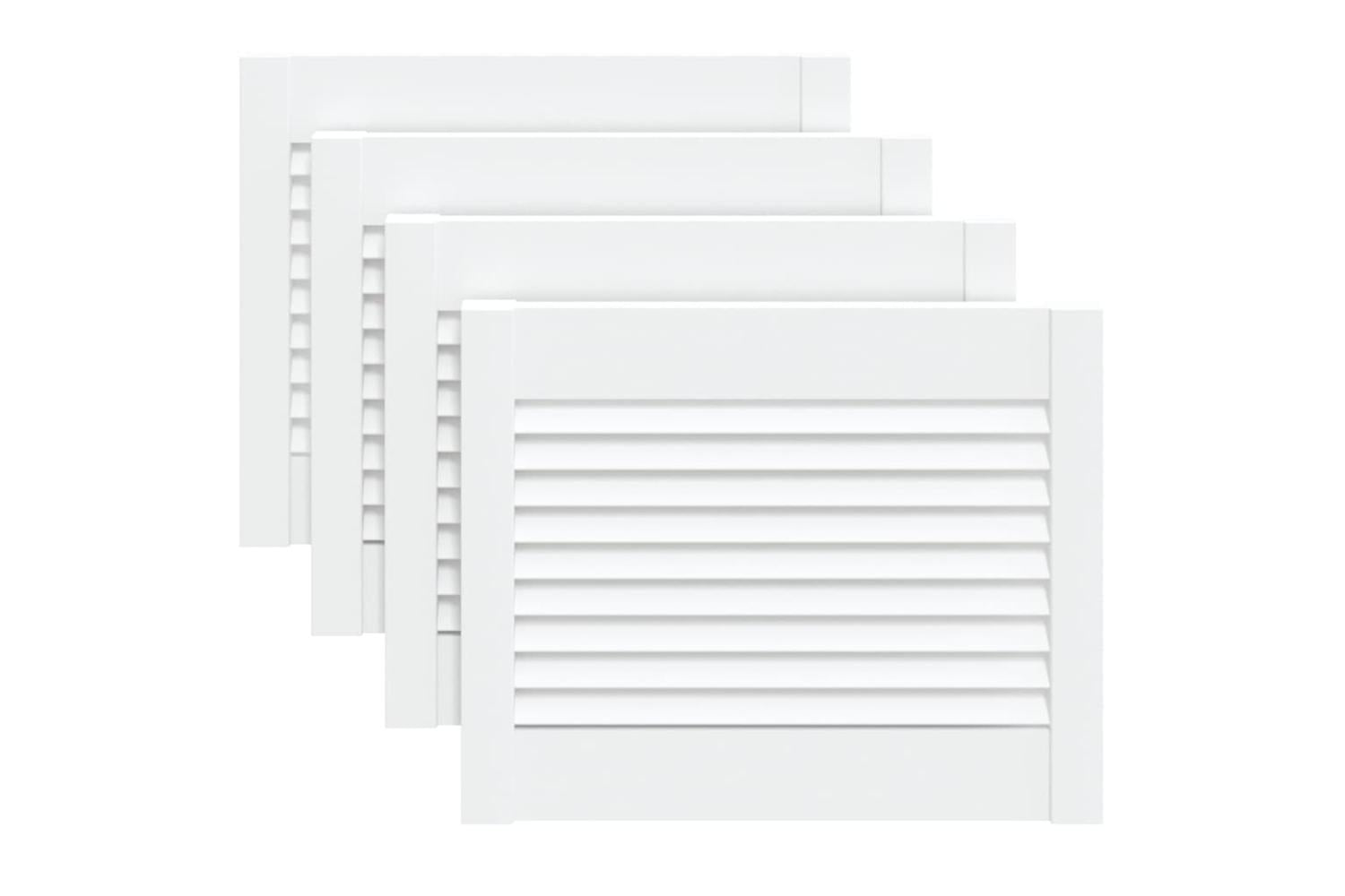 Vidaxl 151147 Louvred Doors 4 Pcs Solid Pine Wood White 39.5x49.4cm-2