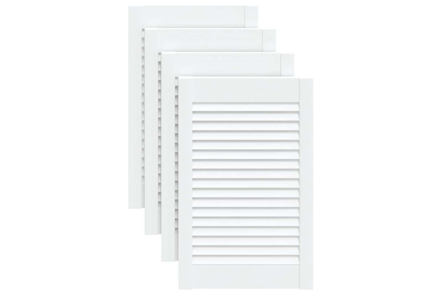 Vidaxl 151153 Louvred Doors 4 Pcs Solid Pine Wood White 61.5x39.4cm
