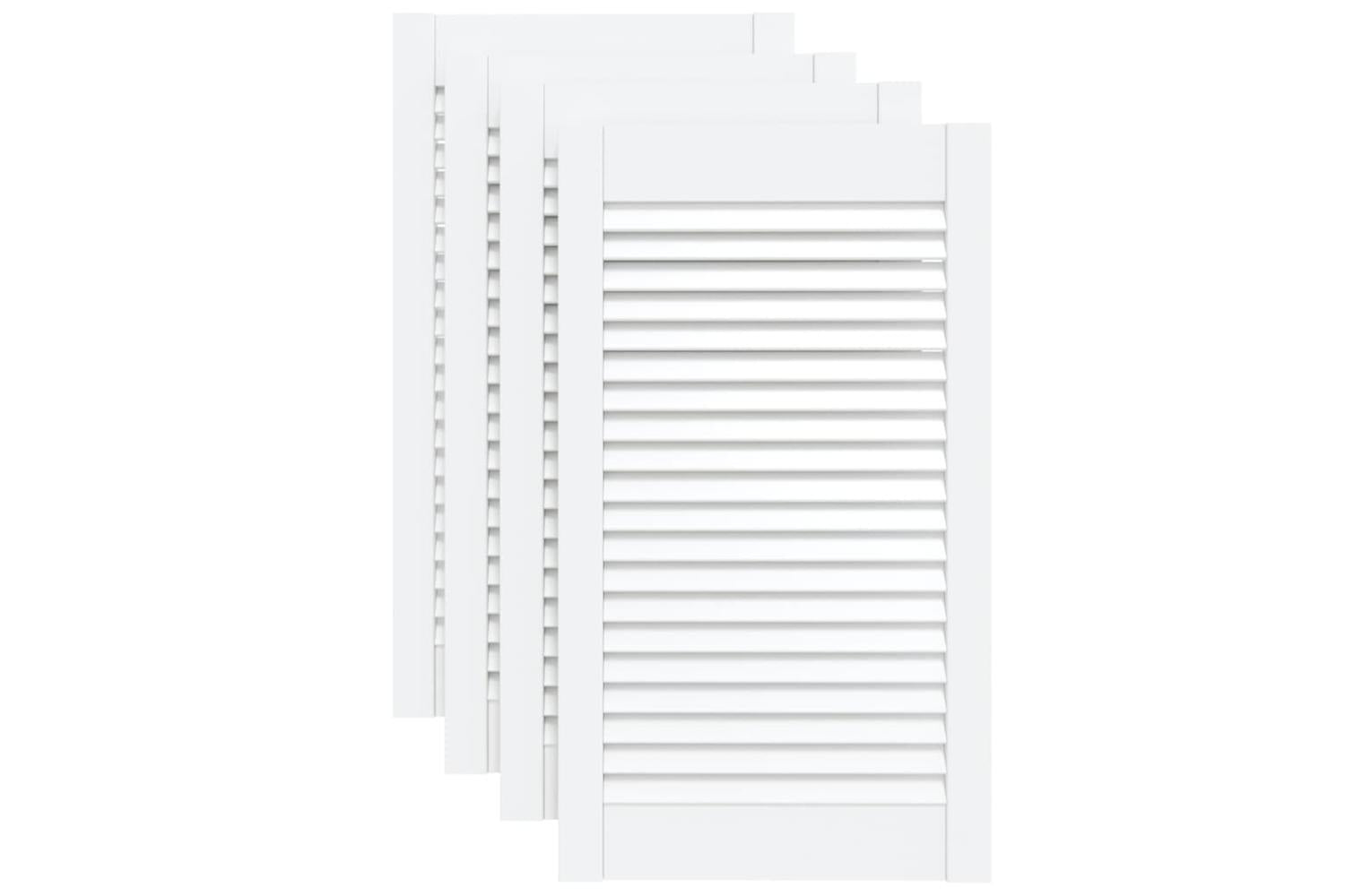 Vidaxl 151162 Louvred Doors 4 Pcs Solid Pine Wood White 69x39.4cm