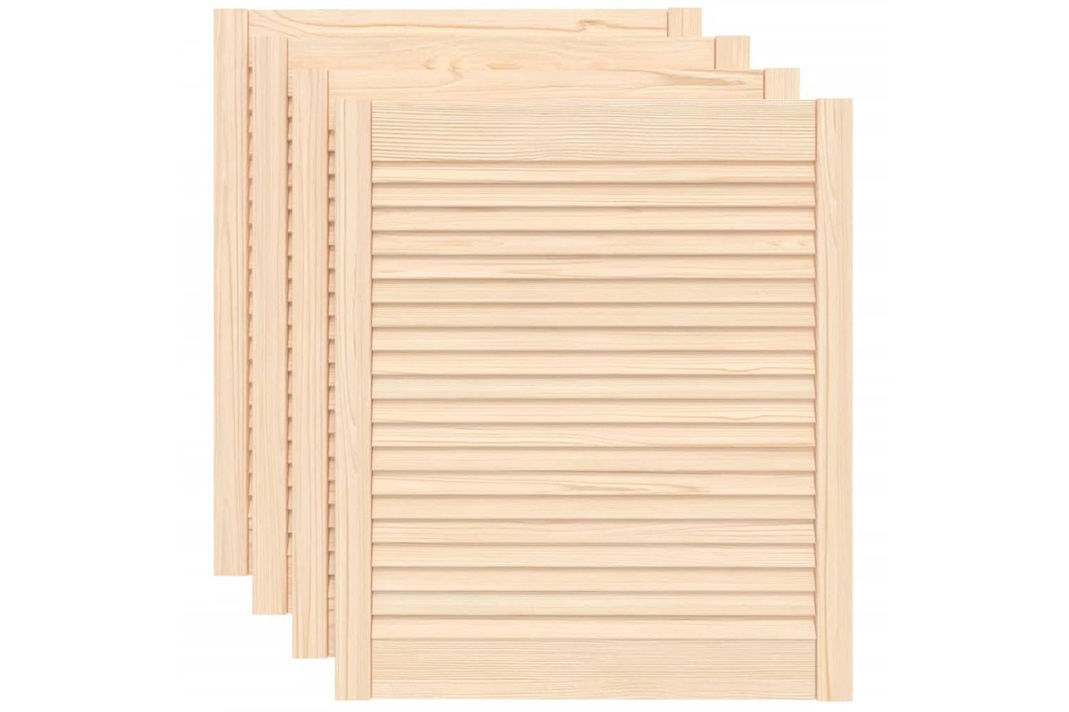 Vidaxl 151132 Louvred Doors 4 Pcs Solid Pine Wood 69x59.4cm