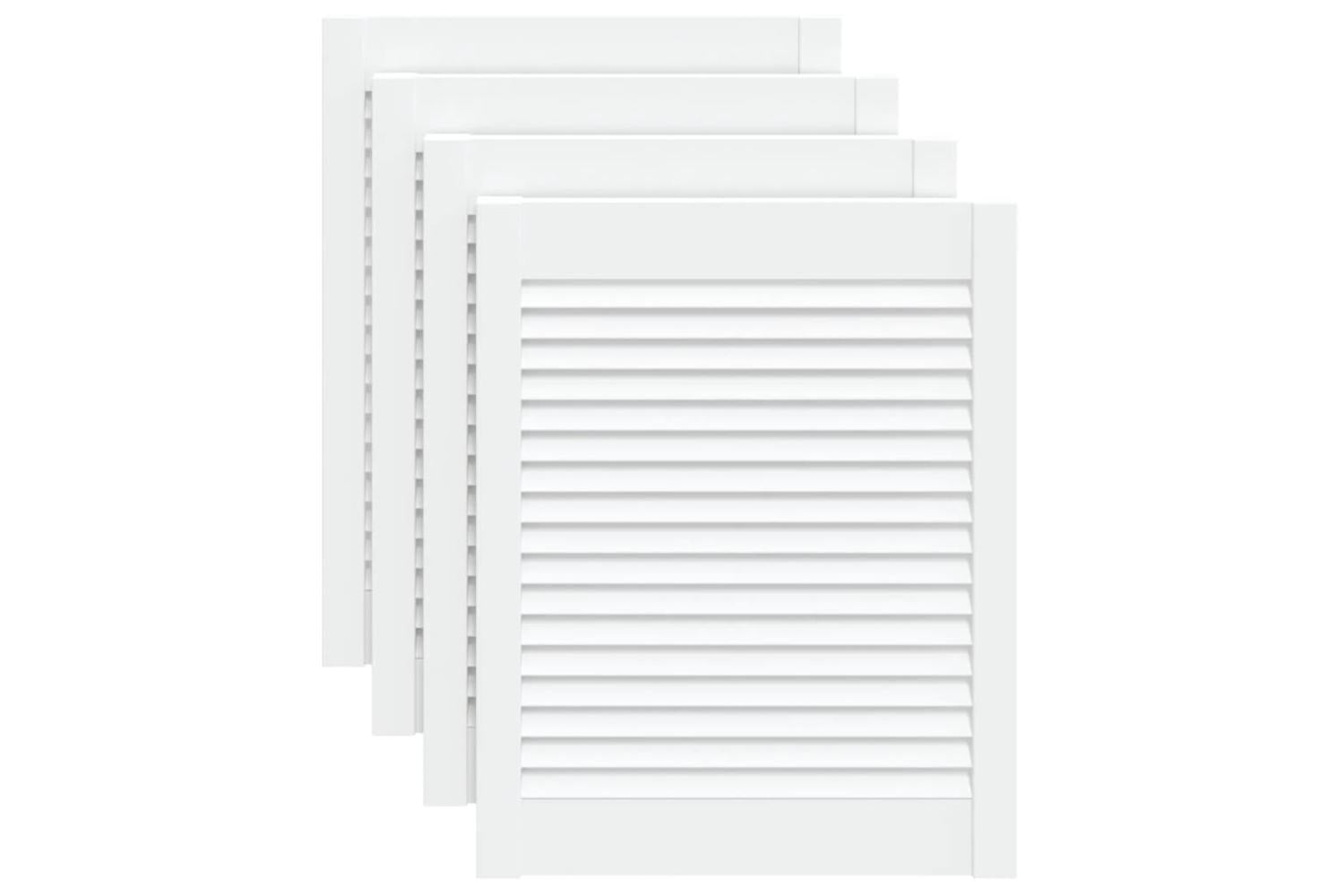 Vidaxl 151156 Louvred Doors 4 Pcs Solid Pine Wood White 61.5x49.4cm-2