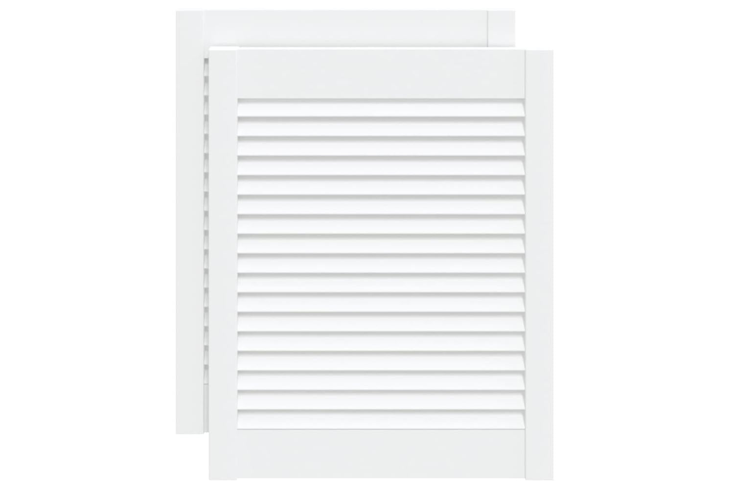 Vidaxl 151155 Louvred Doors 2 Pcs Solid Pine Wood White 61.5x49.4cm