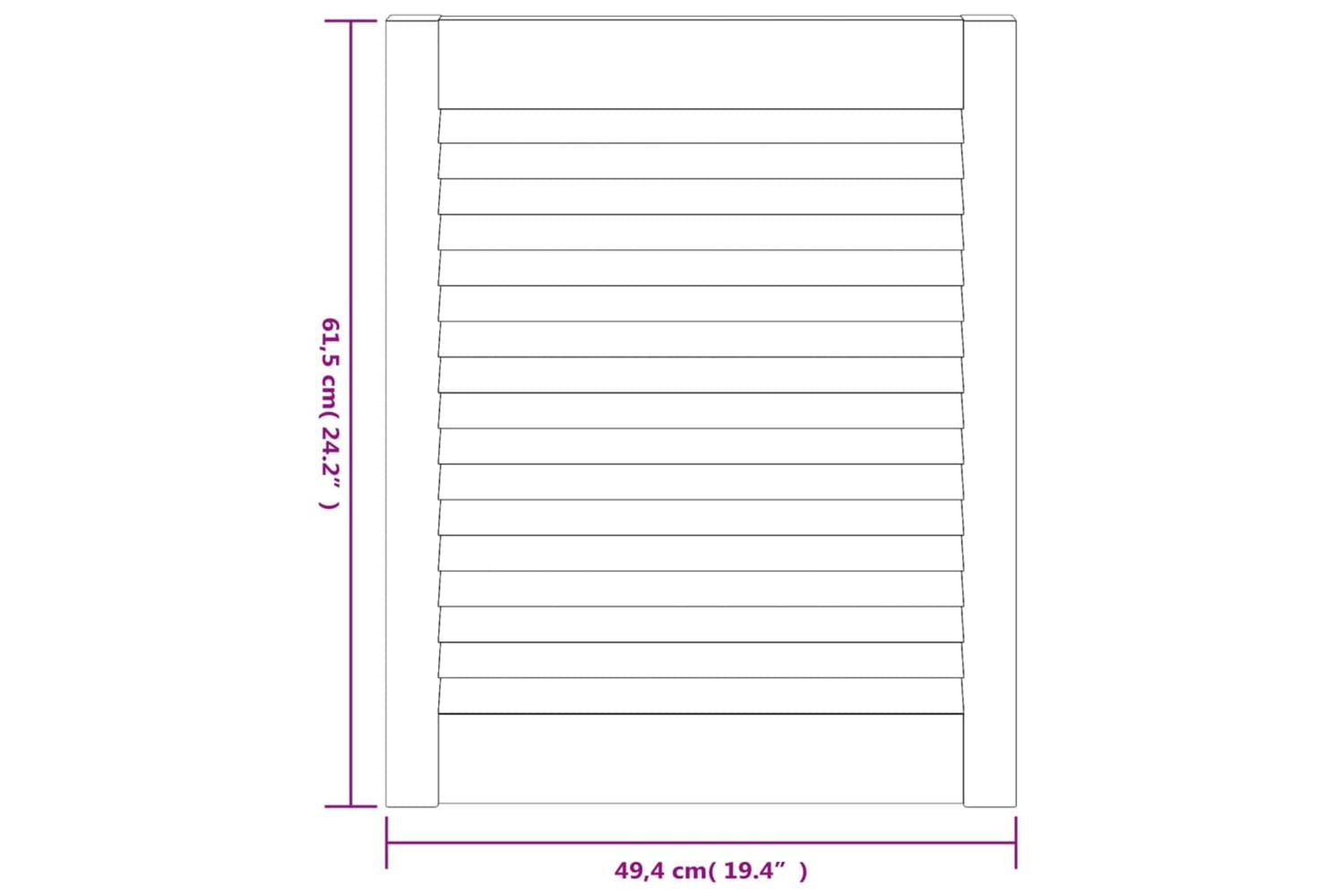 Vidaxl 151155 Louvred Doors 2 Pcs Solid Pine Wood White 61.5x49.4cm-6