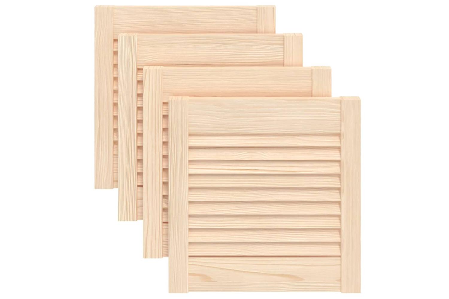vidaXL 151108 Louvred Doors 4 Pcs Solid Pine Wood 39.5x39.4cm-2