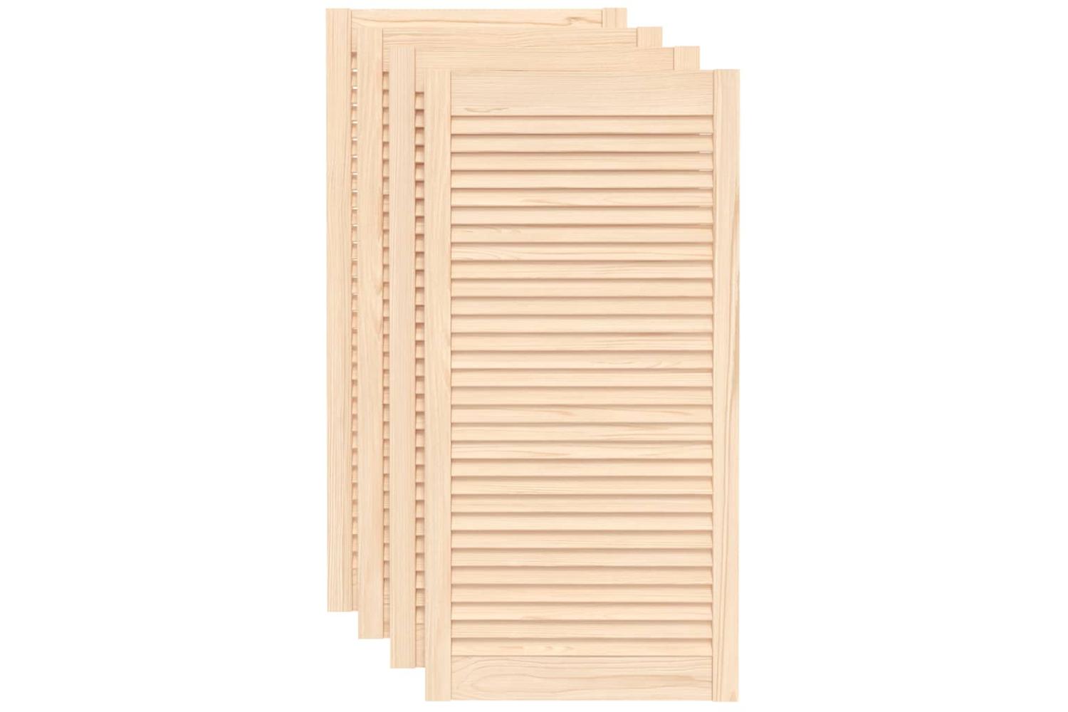 Vidaxl 151138 Louvred Doors 4 Pcs Solid Pine Wood 99.3x49.4cm-2