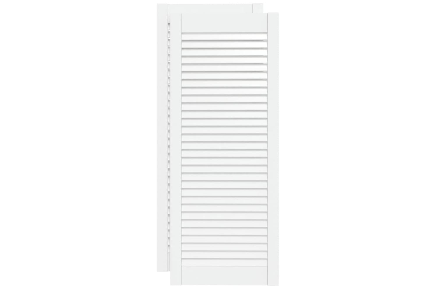 Vidaxl 151170 Louvred Doors 2 Pcs Solid Pine Wood White 99.3x39.4cm-2