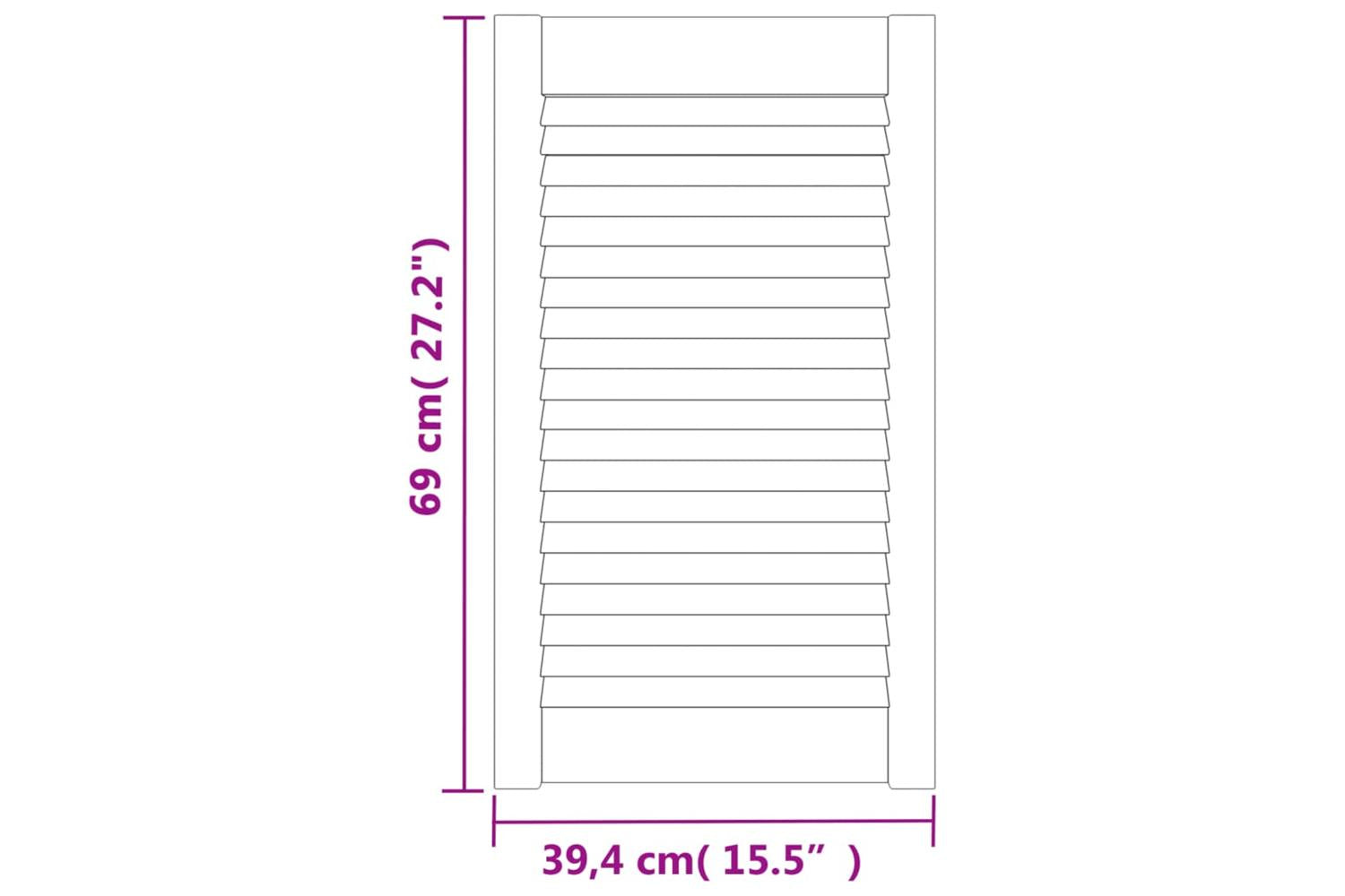 Vidaxl 151125 Louvred Doors 2 Pcs Solid Pine Wood 69x39.4cm-6