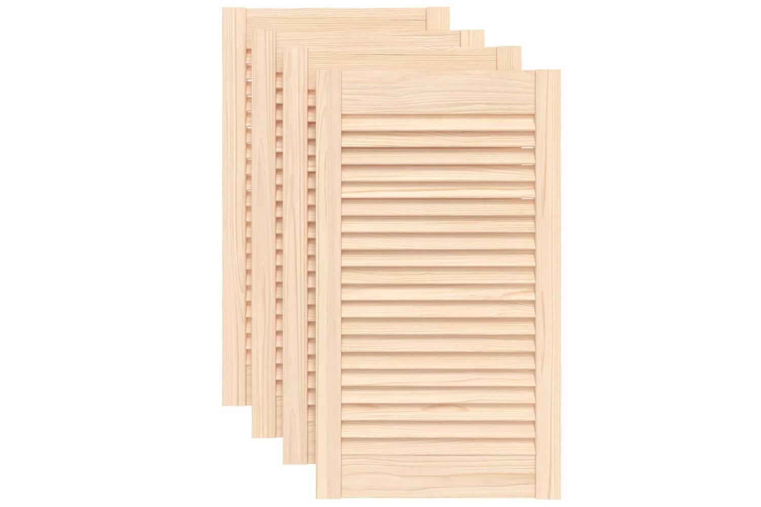 Vidaxl 151126 Louvred Doors 4 Pcs Solid Pine Wood 69x39.4cm