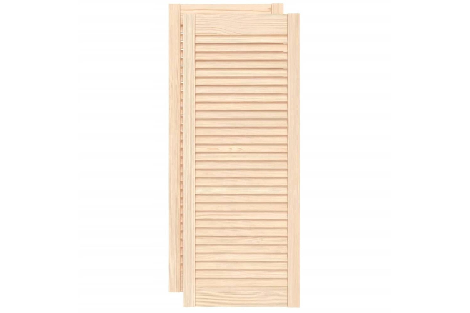 Vidaxl 151134 Louvred Doors 2 Pcs Solid Pine Wood 99.3x39.4cm-2