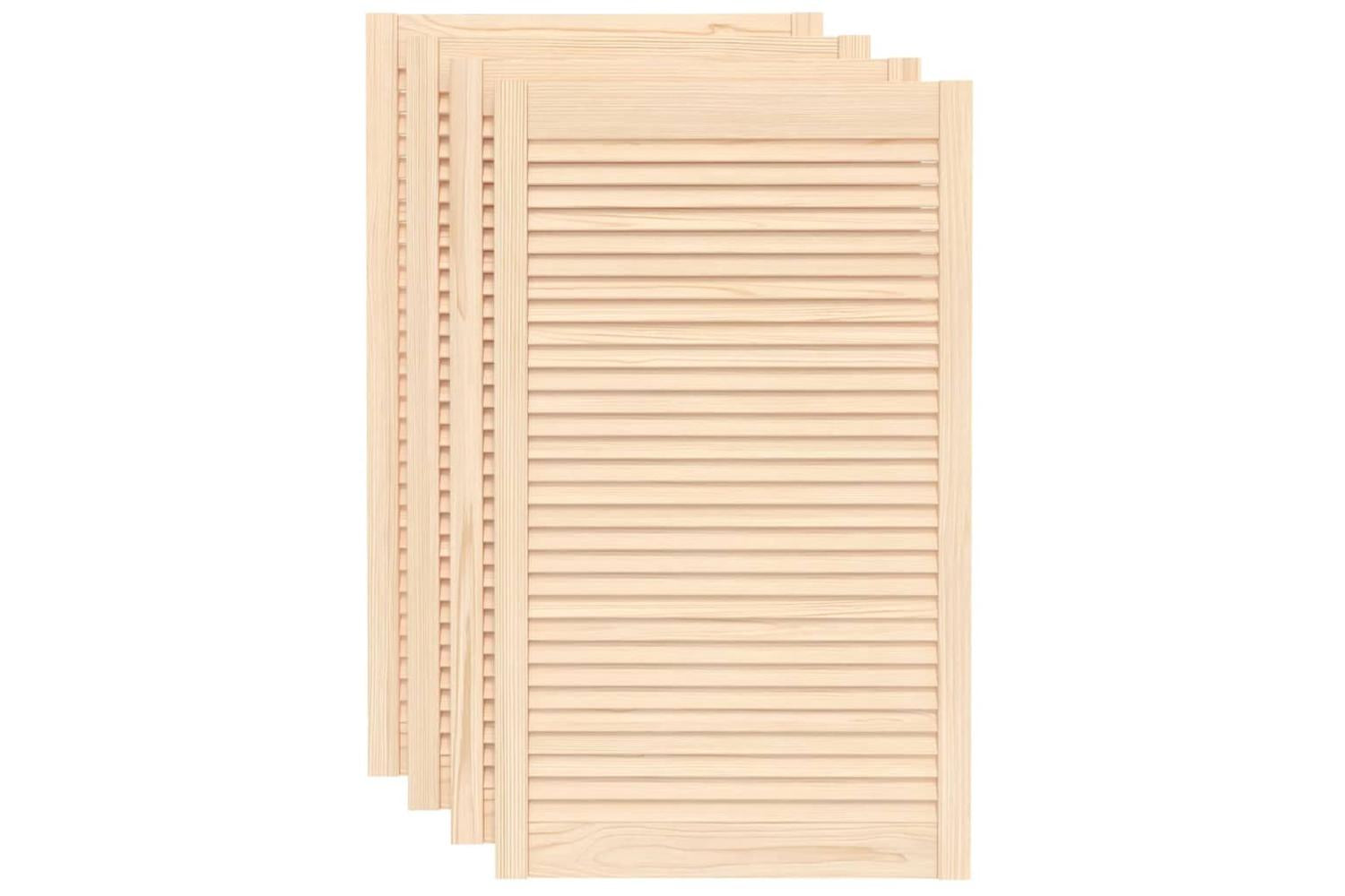 Vidaxl 151141 Louvred Doors 4 Pcs Solid Pine Wood 99.3x59.4cm