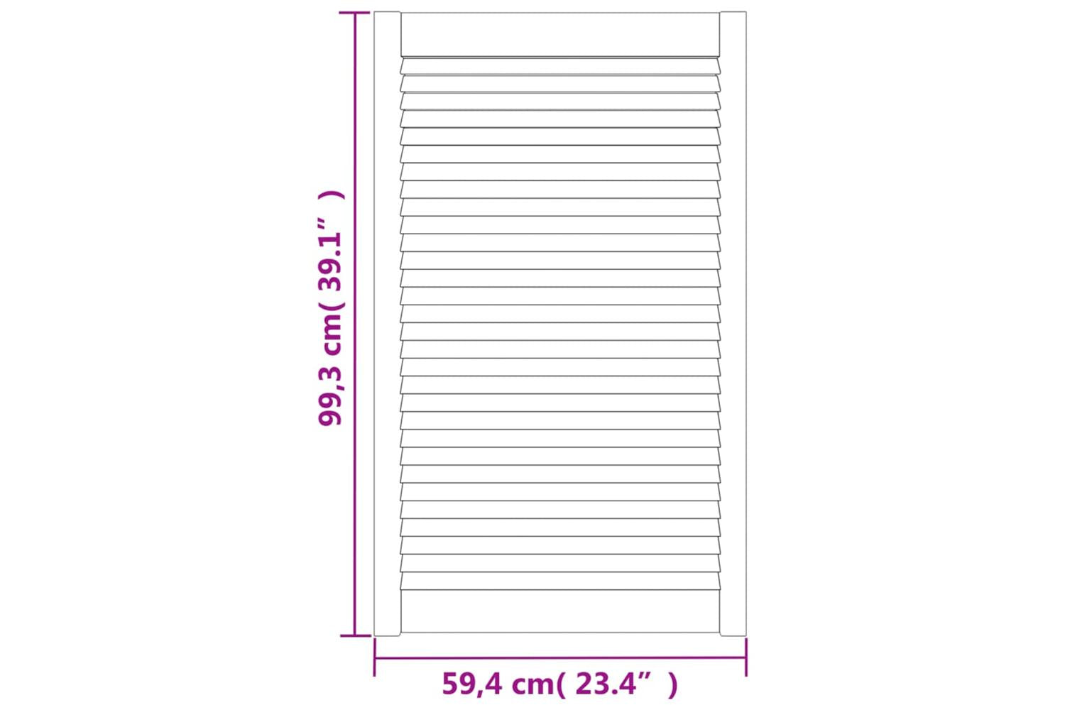 Vidaxl 151175 Louvred Door Solid Pine Wood White 99.3x59.4cm-6