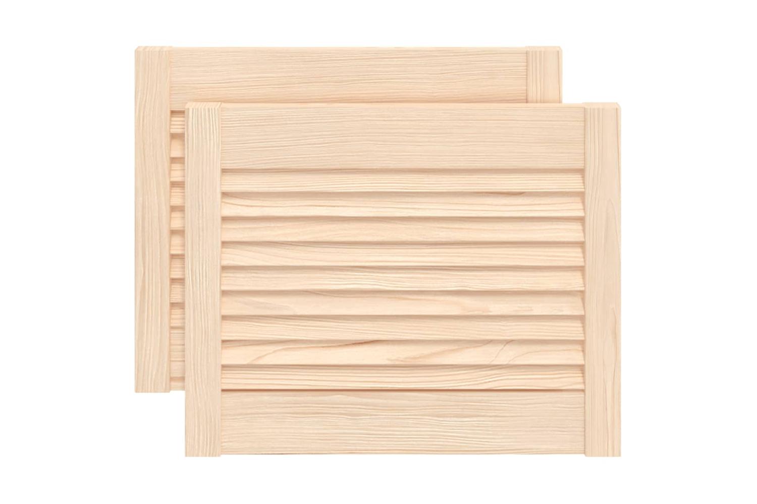 Vidaxl 151110 Louvred Doors 2 Pcs Solid Pine Wood 39.5x49.4cm